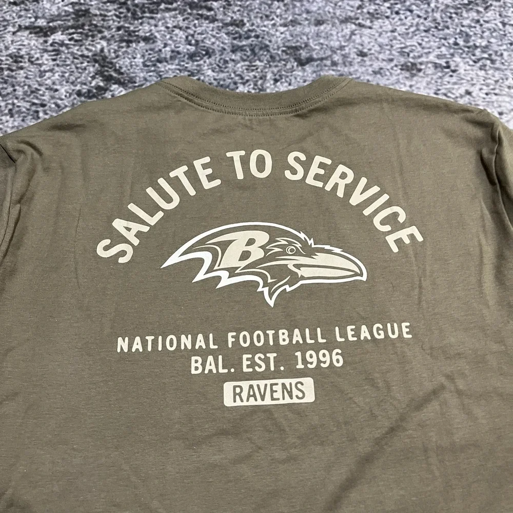 NWT Nike Baltimore Ravens Salute To Service Long Sleeve Shirt Mens XXL Green NFL
